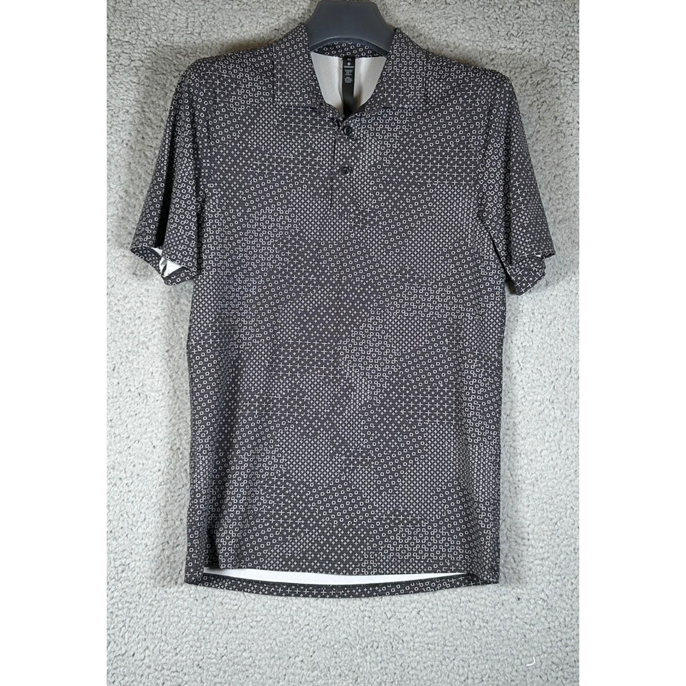 Lululemon Mens Short Sleeve Evolution Polo Shirt Geometric Size XS Lightweight